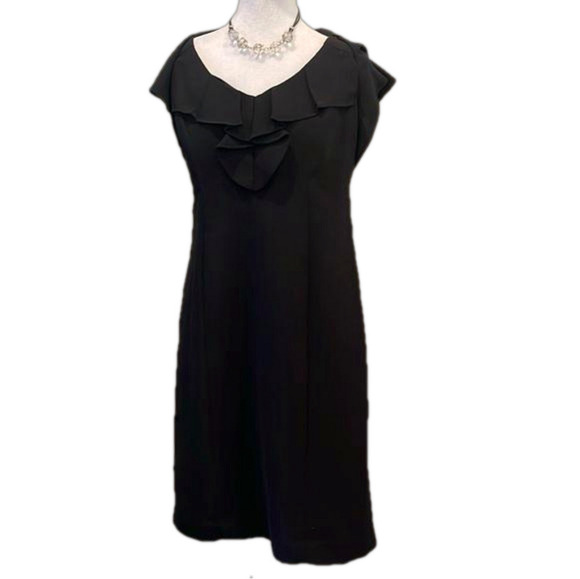 Jones Wear Dress Sz 10 black  sleeveless with back slit and side zip - Picture 1 of 10